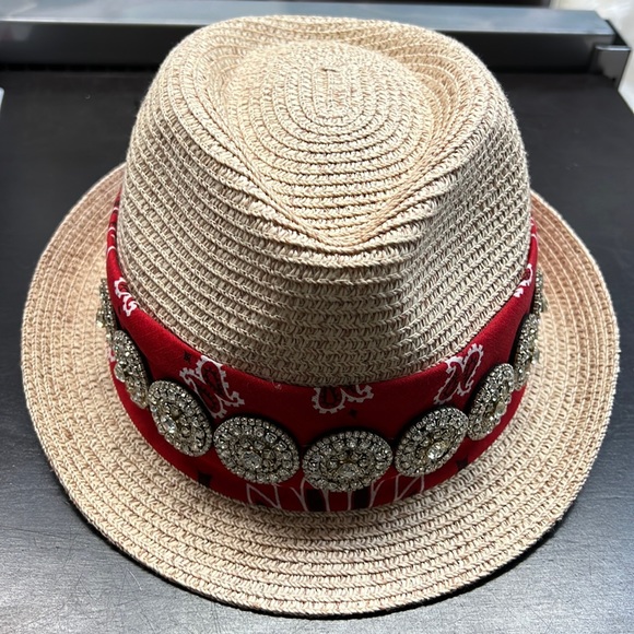Je t’aime Straw Bandana Fedora main image 4
